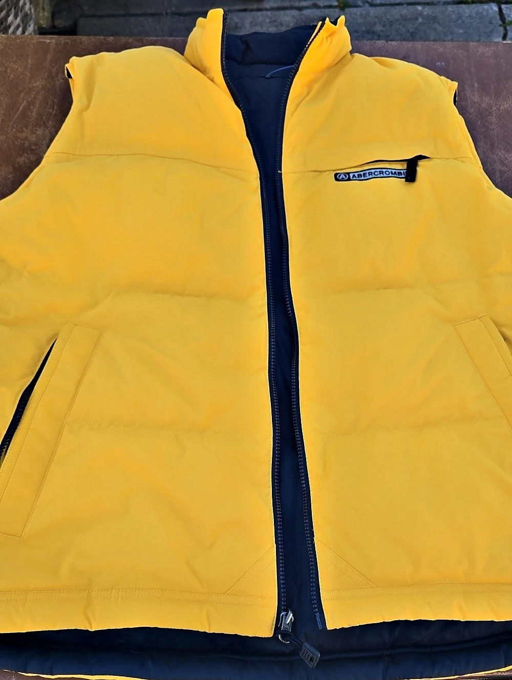 Abercrombie Yellow Reversable Puffer Vest